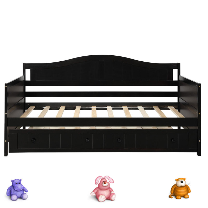 Red Barrel Studio® Brainard Twin Wooden Sofa Bed for Bedroom Living